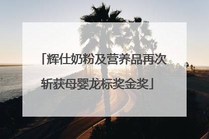 辉仕奶粉及营养品再次斩获母婴龙标奖金奖